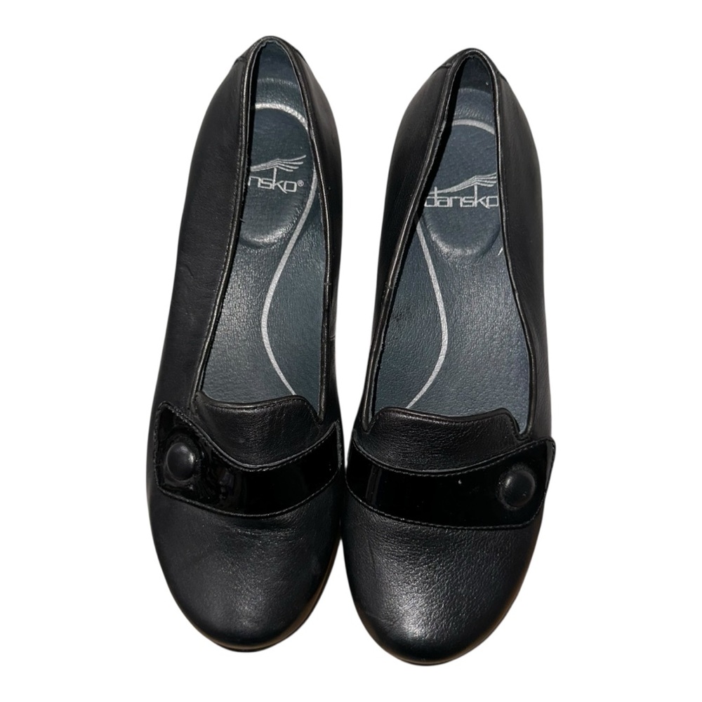 EUC Dansko Olena Loafers EU 38 US 7.5-8 Black Leather Slip On Comfort Shoes